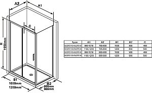 Душевой уголок Ravak Blix Slim BLSDP2 + BLSPS 90x120 блестящий купить в интернет-магазине Sanbest