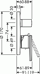 Смеситель для душа Axor Citterio 39455000 купить в интернет-магазине сантехники Sanbest