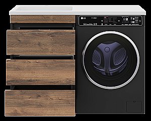 Тумба с раковиной Misty Коломбо - 60 П-Кол06060-0113Я (Раковина Гавана 120) темное дерево/серый для ванной в интернет-магазине Sanbest