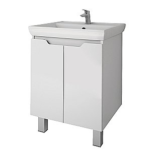 Тумба с  раковиной подвесная/напольная Dreja Q PLUS (D) 55 белый глянец для ванной в интернет-магазине Sanbest