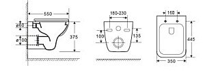 Унитаз подвесной WeltWasser MARBERG 507 + KEHLBACH 004 GL-WT + MAR 507 SE белый глянцевый, безободковый, с крышкой микролифт, с инсталляцией и кнопкой хром купить в интернет-магазине Sanbest