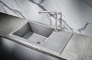 Мойка кухонная Milacio Navarra 78 Cuarzo MC.77053 серый металлик купить в интернет-магазине сантехники Sanbest