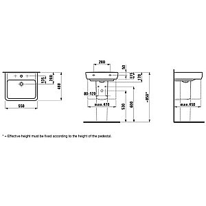 Раковина Laufen Pro 8.1895.1.000.104.1 белая купить в интернет-магазине Sanbest