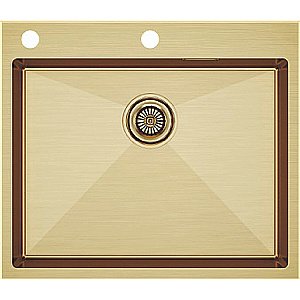 Кухонная мойка Paulmark Brim-Edge 59 PM775951-BG брашированное золото купить в интернет-магазине сантехники Sanbest