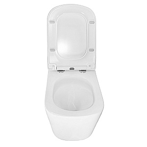 Унитаз подвесной Azario Vesper AZ-1373WH белый, безободковый, с крышкой микролифт, слив торнадо купить в интернет-магазине Sanbest