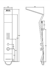 Душевая панель Taliente TA-G-A06B/Bb+s черная купить в интернет-магазине сантехники Sanbest