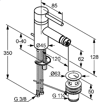 Смеситель для биде Kludi Bozz 385333976 черный купить в интернет-магазине сантехники Sanbest