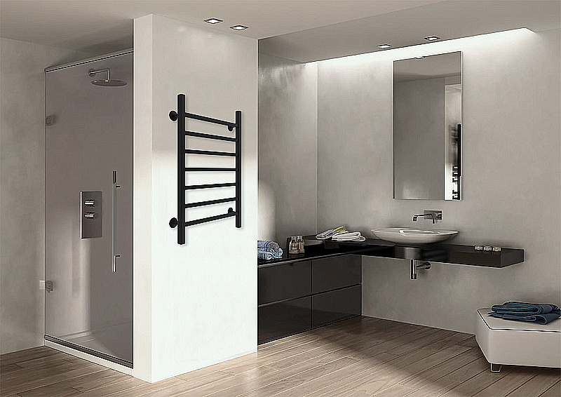 Полотенцесушитель водяной Azario Ancona 50х80 AZ83915B черный купить в интернет-магазине сантехники Sanbest