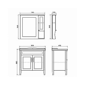 Зеркальный шкаф Comforty Палермо 80 купить в интернет-магазине сантехники Sanbest