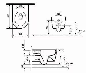 Унитаз подвесной Gid Tr2130bm черный матовый, с крышкой микролифт купить в интернет-магазине Sanbest
