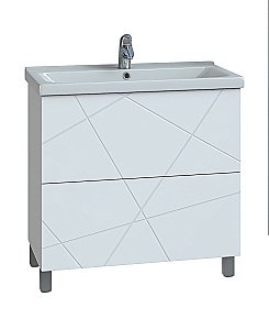 Тумба с раковиной Vigo Geometry 800-0-2 белая для ванной в интернет-магазине Sanbest