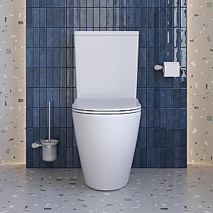 Унитаз-компакт напольный BelBagno Sfera-Tor BB2141CP-TOR/SC+BB2141T белый, безободковый, с крышкой микролифт, с бачком, слив-торнадо купить в интернет-магазине Sanbest
