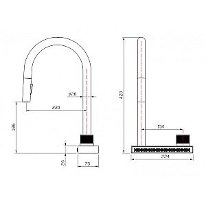 Смеситель для кухни Milacio Ultra MCU.556.GD золото купить в интернет-магазине сантехники Sanbest