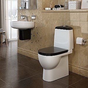 Унитаз-компакт Sanita luxe Best Comfort BSTSLCC06100522 с бачком, с крышкой микролифт, белый/черный купить в интернет-магазине Sanbest