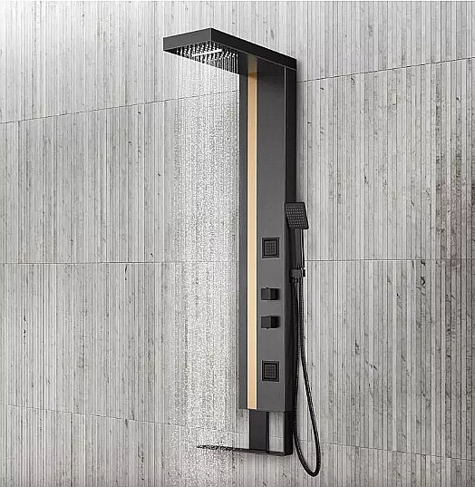 Душевая панель Black&White Gravity GR026 графит/золото купить в интернет-магазине сантехники Sanbest