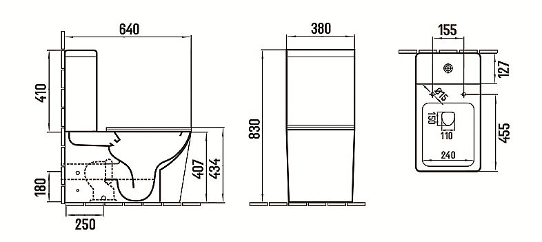 Унитаз напольный CeramaLux 2170AXMHL голубой матовый, безободковый, с бачком, с крышкой микролифт купить в интернет-магазине Sanbest