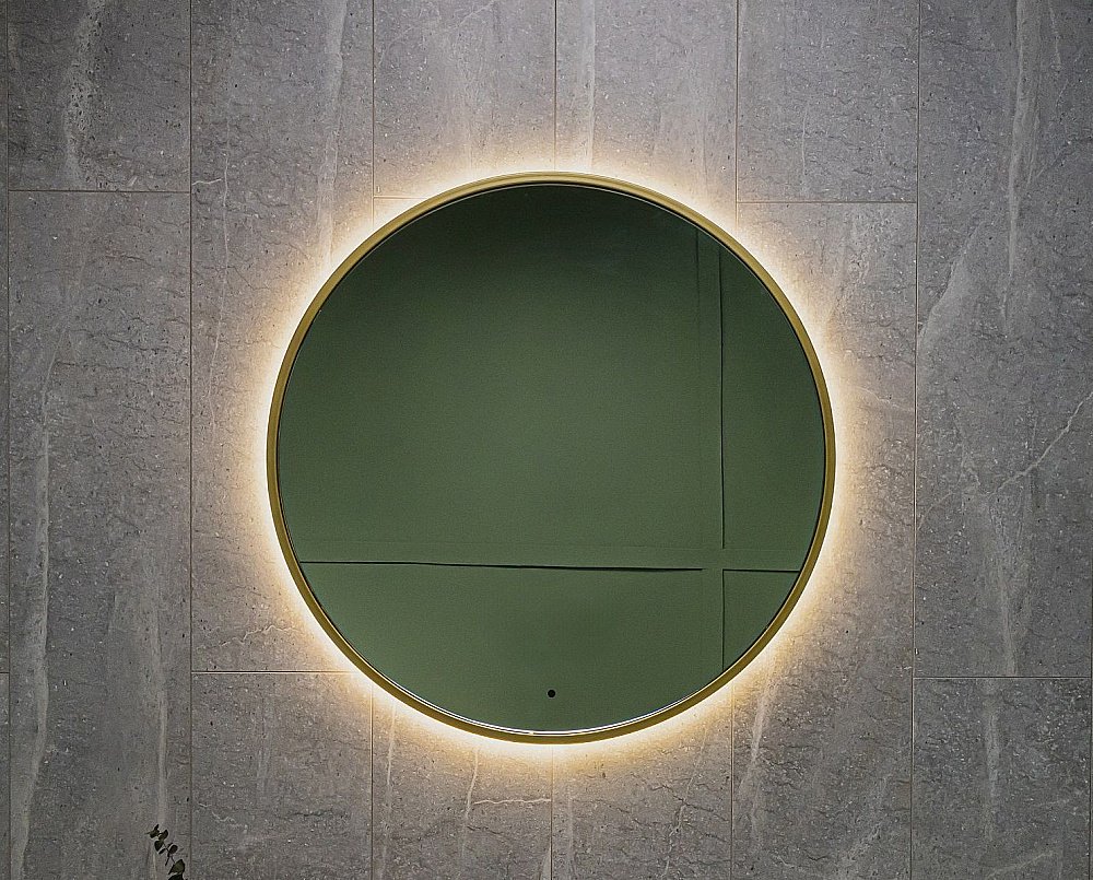 Зеркало Art&Max ASTI AM-Ast-800-DS-FNC-Gold в ванную от интернет-магазине сантехники Sanbest