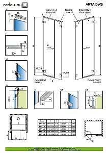 Душевая дверь Radaway Arta DWS 130 купить в интернет-магазине Sanbest