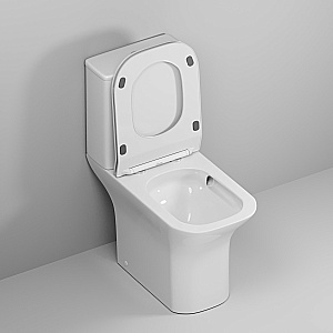 Унитаз напольный Grossman Classic GR-4464SQ-K26 белый глянцевый, с крышкой микролифт, с бачком, безободковый, слив-торнадо купить в интернет-магазине Sanbest