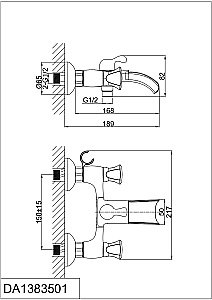 Смеситель для ванны D&K Hessen Grimm DA1383501 купить в интернет-магазине сантехники Sanbest