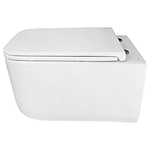 Унитаз подвесной Azario VATER AZ-5104T-WHT белый, безободковый, с крышкой микролифт, слив торнадо купить в интернет-магазине Sanbest