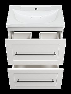 Тумба с раковиной Misty Марта - 60 П-Мрт07060-011Пр белая для ванной в интернет-магазине Sanbest