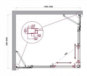 Душевой уголок BelBagno LUCE-AH-22 120х100 стекло прозрачное/профиль хром купить в интернет-магазине Sanbest