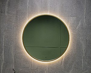 Зеркало Art&Max ASTI AM-Ast-800-DS-FNC-Gold в ванную от интернет-магазине сантехники Sanbest