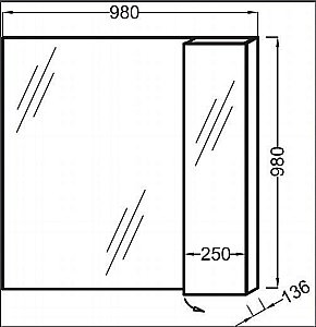 Зеркало со шкафом Jacob Delafon SOPRANO EB1337-NF 98 в ванную от интернет-магазине сантехники Sanbest