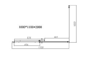 Душевой уголок Vincea Dice VSR-4D1011CLB 110х100 стекло прозрачное/профиль черный купить в интернет-магазине Sanbest