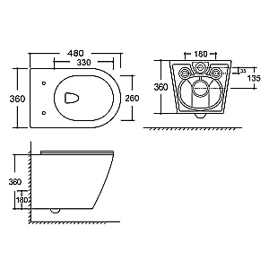 Инсталляция для унитаза Azario AZ-8010-1000 купить в интернет-магазине сантехники Sanbest