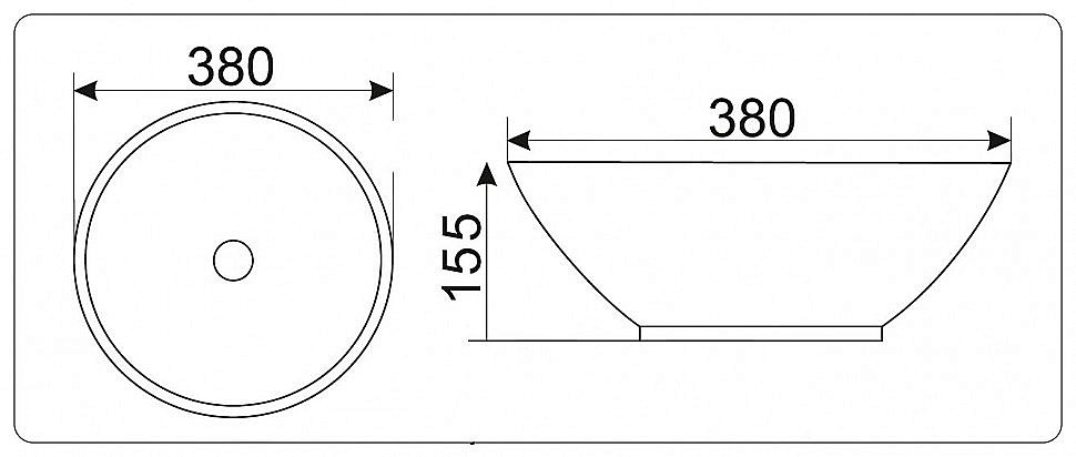 Раковина накладная Ceramalux N 38 9002 белая купить в интернет-магазине Sanbest