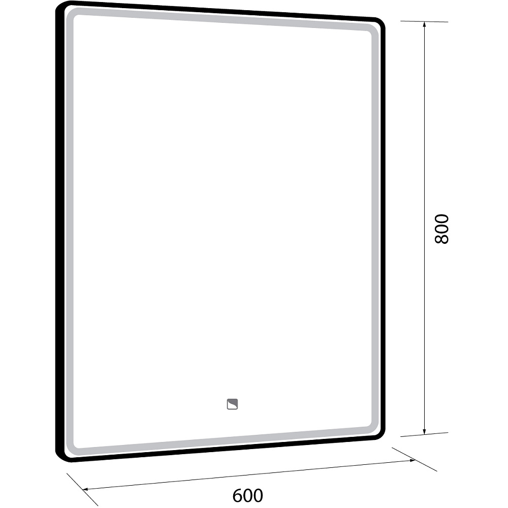 Зеркало c LED-подсветкой Dreja POINT 60x80 белый в ванную от интернет-магазине сантехники Sanbest