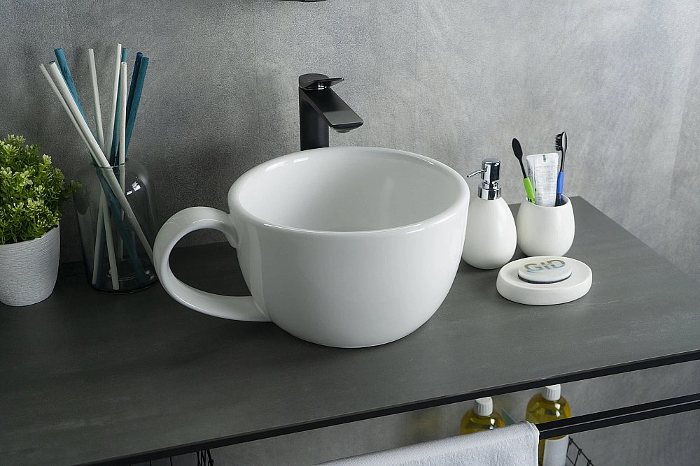 Раковина накладная Gid Creativo 40 N9055 51186 белая купить в интернет-магазине Sanbest