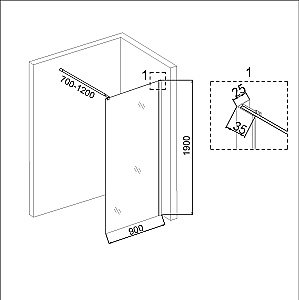 Душевая перегородка Niagara Eco 90 NG-552-90BLACK профиль черный/стекло клетка купить в интернет-магазине Sanbest