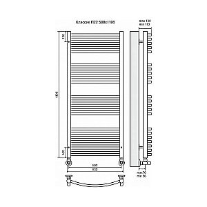 Полотенцесушитель водяной Terminus Классик П22 500x1196 купить в интернет-магазине сантехники Sanbest