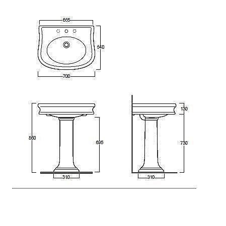 Раковина на пьедестале SIMAS Lante LA10 70 купить в интернет-магазине Sanbest