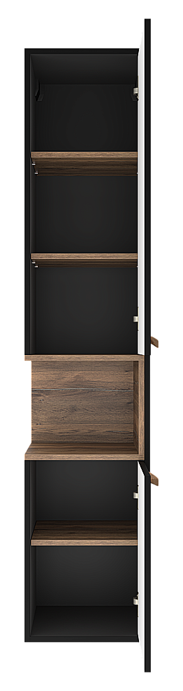 Пенал подвесной Brevita Берген 35 BER-05035-02-19-ПоП черный/темное дерево правый для ванной в интернет-магазине сантехники Sanbest