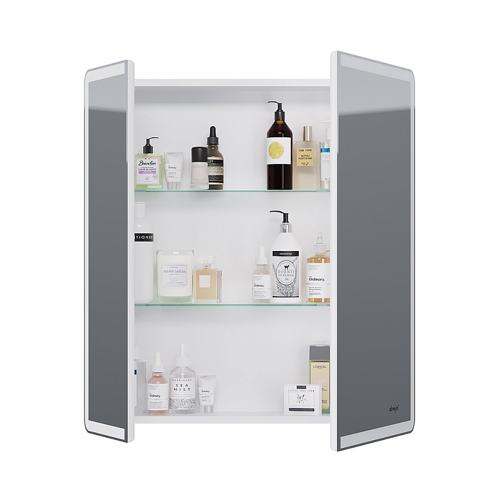 Шкаф зеркальный c LED-подсветкой Dreja POINT 70x80 белый купить в интернет-магазине сантехники Sanbest