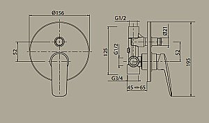 Смеситель для душа Migliore Laguna 26086 скрытого монтажа с девиатором купить в интернет-магазине сантехники Sanbest