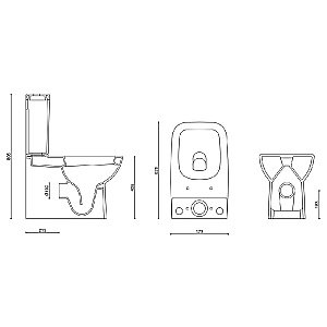 Унитаз напольный Gural Vit Mare MA06KLZ00&MA02RZV00 с крышкой микролифт, с бачком купить в интернет-магазине Sanbest