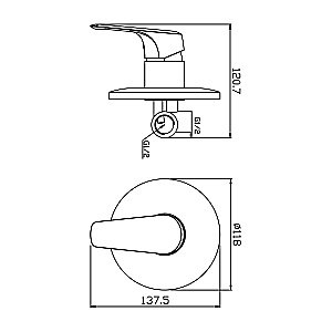 Смеситель встраиваемый для душа Olive's EVORA 33130EV хром купить в интернет-магазине сантехники Sanbest