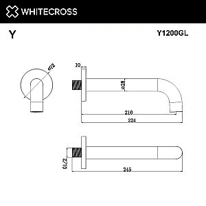 Излив WhiteCross Y Y1200GL золото купить в интернет-магазине сантехники Sanbest