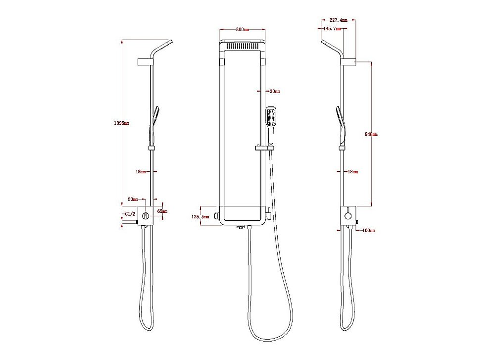 Душевая панель Black&White SEASONS Velvet Black W1220 черная купить в интернет-магазине сантехники Sanbest