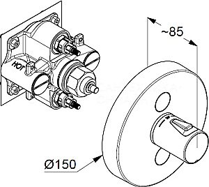 Смеситель для душа Kludi Push 389120538 хром купить в интернет-магазине сантехники Sanbest