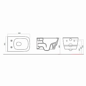 Унитаз подвесной Dreja ENZO 88.0001 белый, безободковый купить в интернет-магазине Sanbest