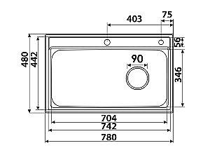 Мойка кухонная Kaiser KSM-7848 сталь купить в интернет-магазине сантехники Sanbest