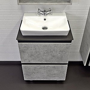 Тумба с раковиной Comforty Эдинбург 00-00004763 60 бетон светлый для ванной в интернет-магазине Sanbest