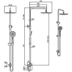 Душевая система Aquatek Reno AQ2046CR хром купить в интернет-магазине сантехники Sanbest