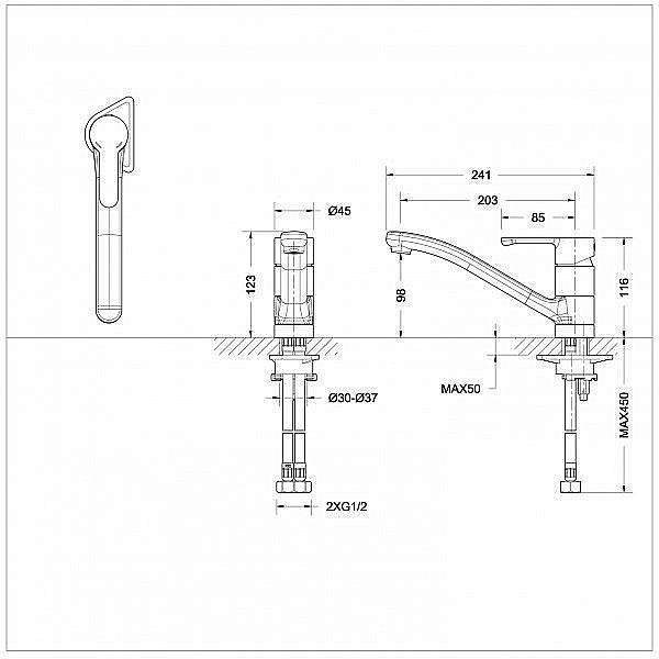 Смеситель для кухни BRAVAT Stream F73783C-2 купить в интернет-магазине сантехники Sanbest